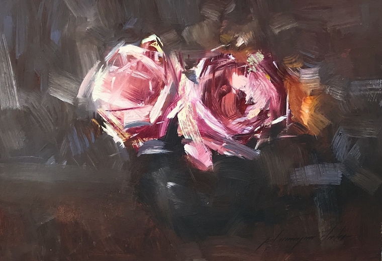 Roses, Original oil Painting, Handmade artwork, One of a Kind       
